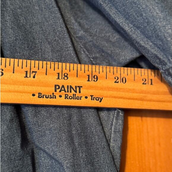 Go Softly Patio dress Button down 100% Cotton Denim L relaxed retro - Picture 7 of 9